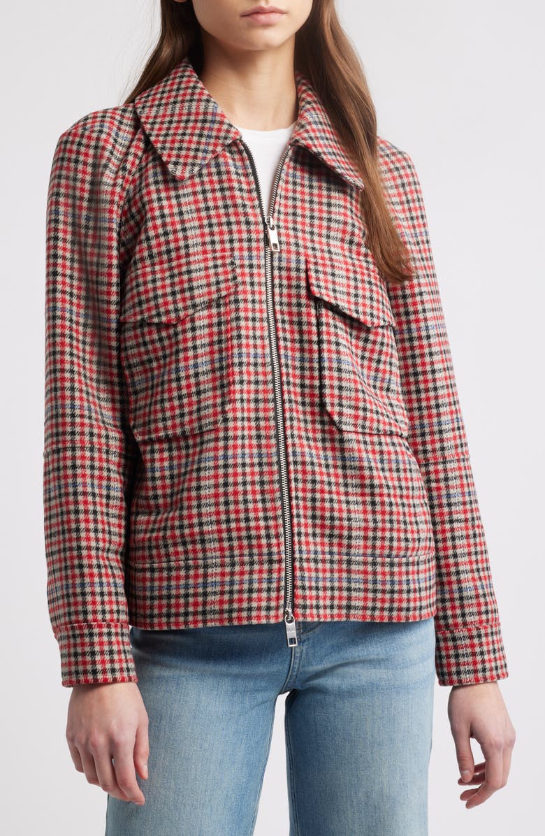 Rails Cheyenne Zip Front Jacket, Alternate, color, Crimson Mini Check