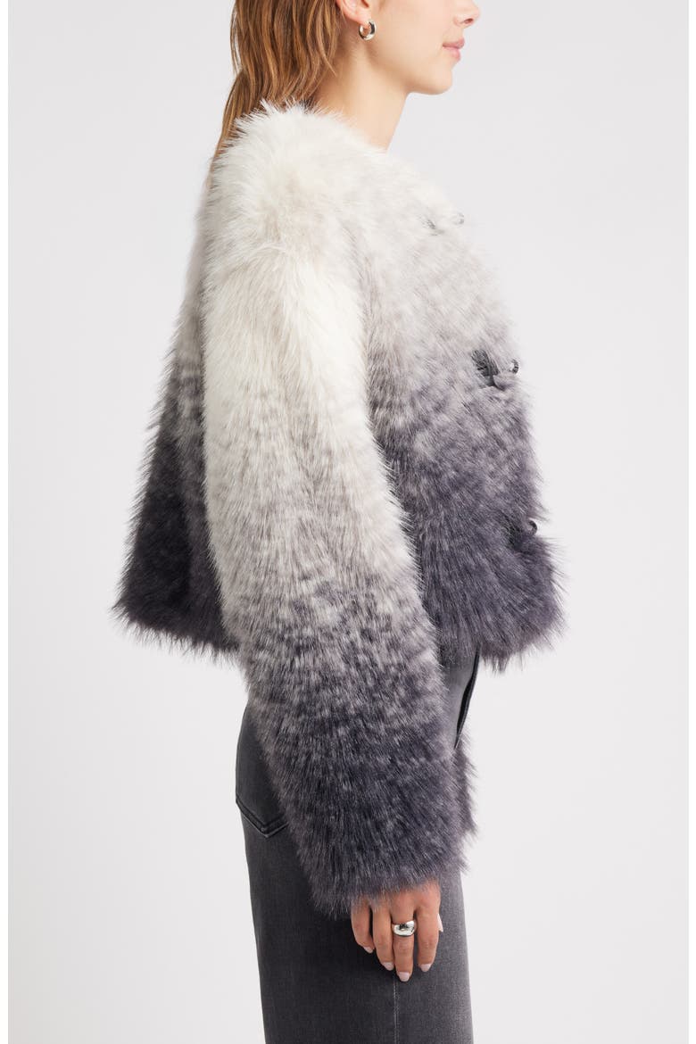 Ombré Faux Fur Jacket, Alternate, color, GREY OMBRE