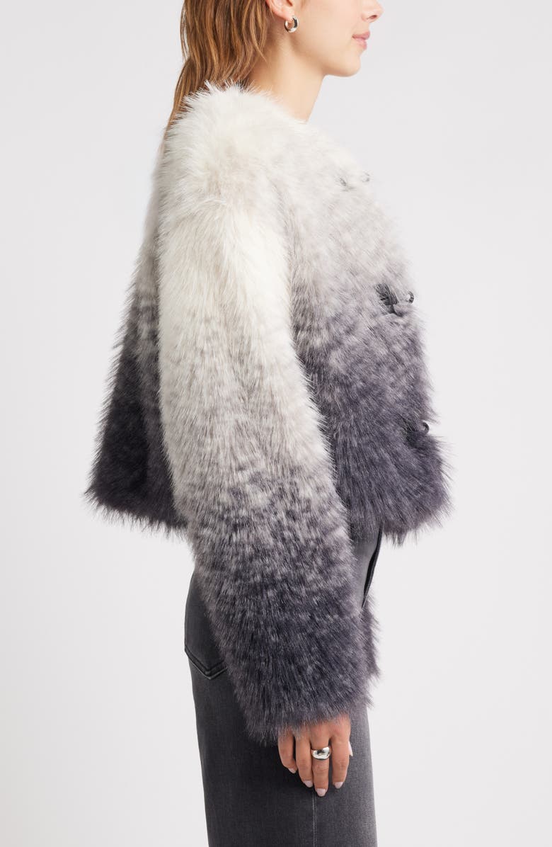 Open Edit Ombré Faux Fur Jacket, Alternate, color, Grey Ombre