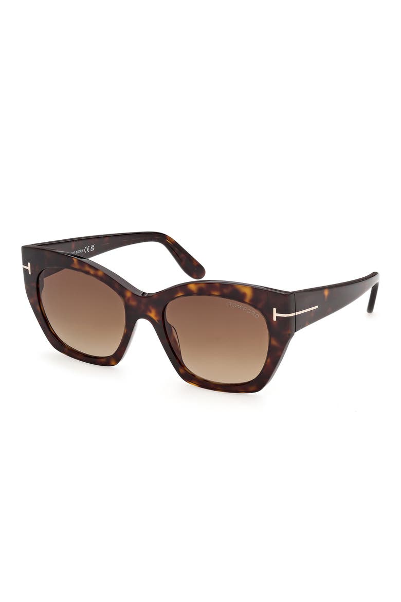 Joni 54mm Gradient Butterfly Sunglasses, Alternate, color, HAVANA / ROSE GOLD / BROWN