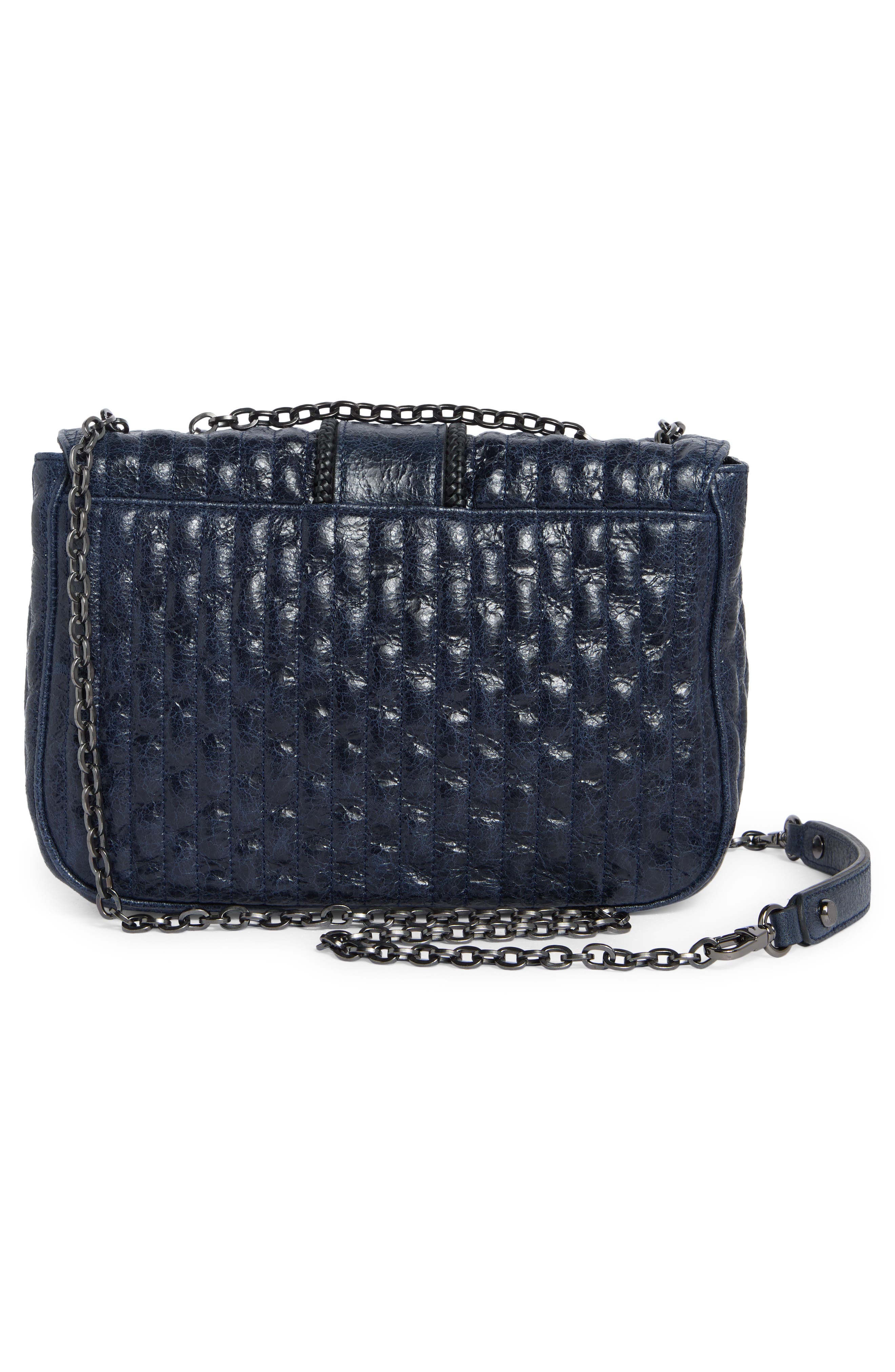Longchamp Small Amazone Leather Quilted Convertible Crossbody Bag, Alternate, color, Navy