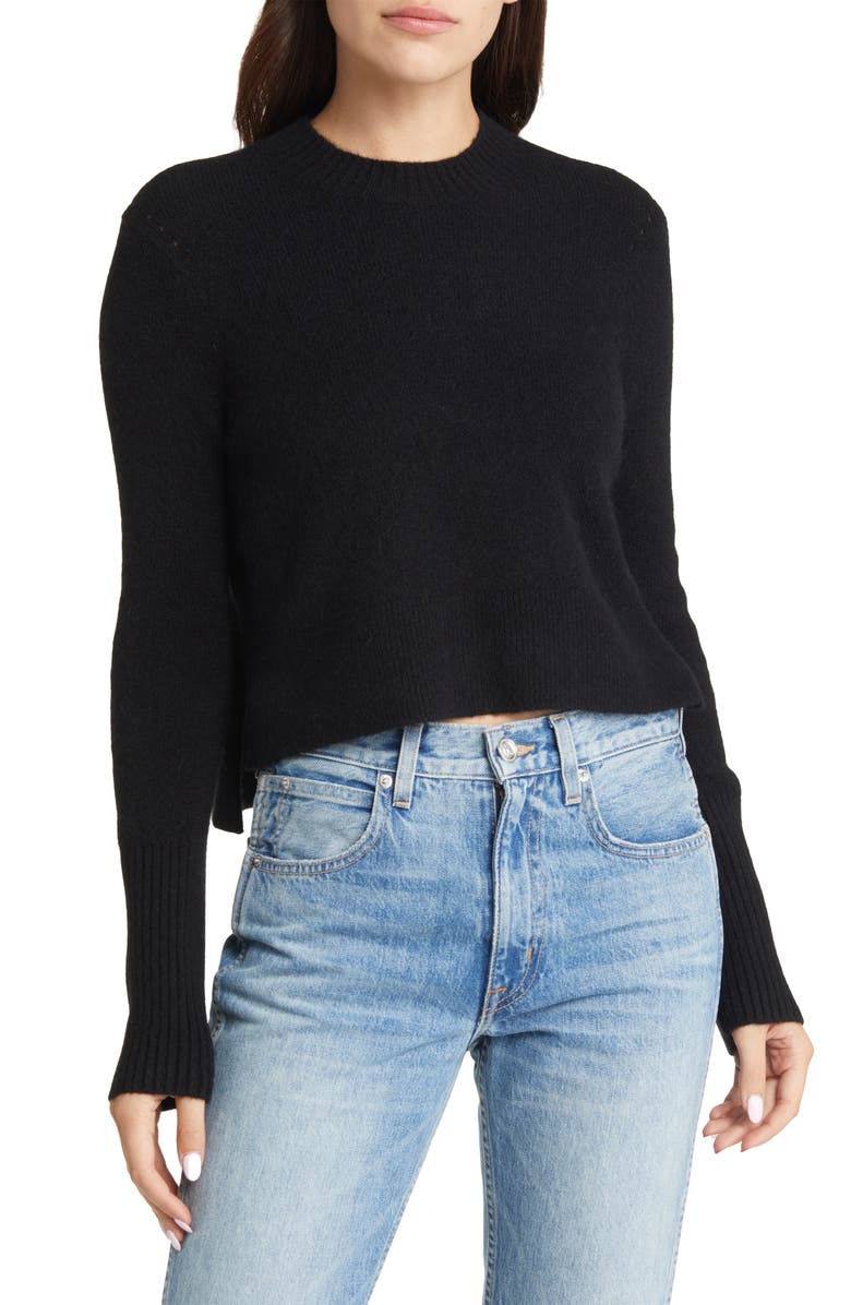 AllSaints Wick Wool Blend Crop Sweater, Main, color, 