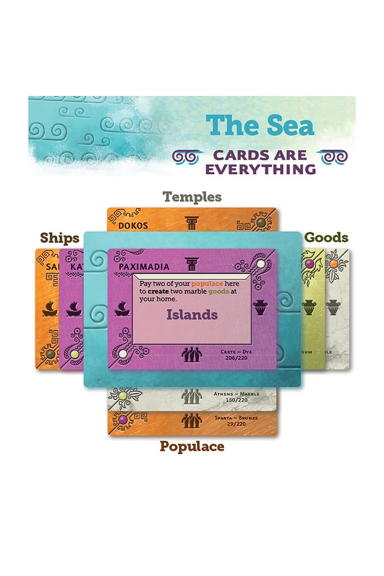 Aegean Sea Strategy Card Game, Take Charge Of Ancient Peoples, 25 Players, Alternate, color, Multicolored