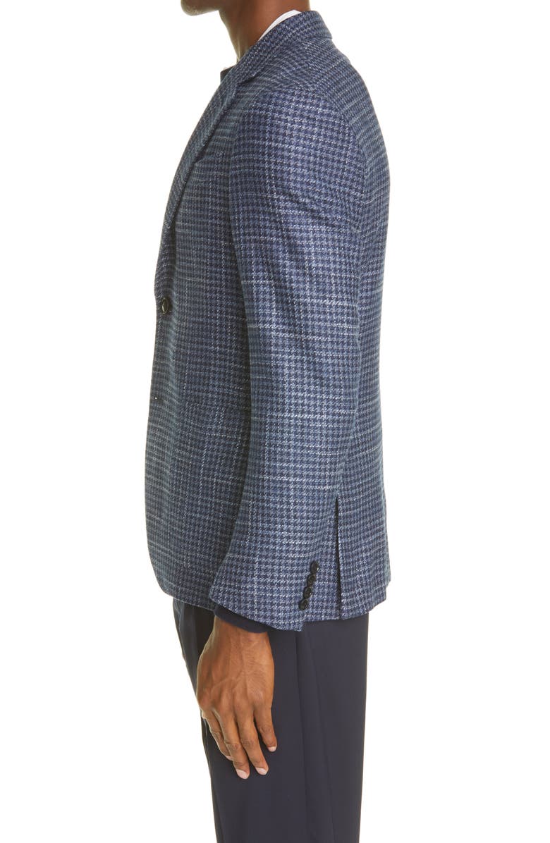 ZEGNA Crossover Micro Check Wool, Silk & Cashmere Sport Coat, Alternate, color, Blue