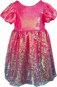 Lola + The Boys Bubble Gum Shimmer Sequin Dress