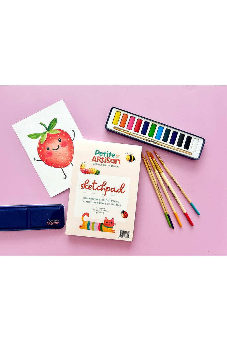 Kids Watercolor Sketch Pad, Alternate, color, Yellow paper
