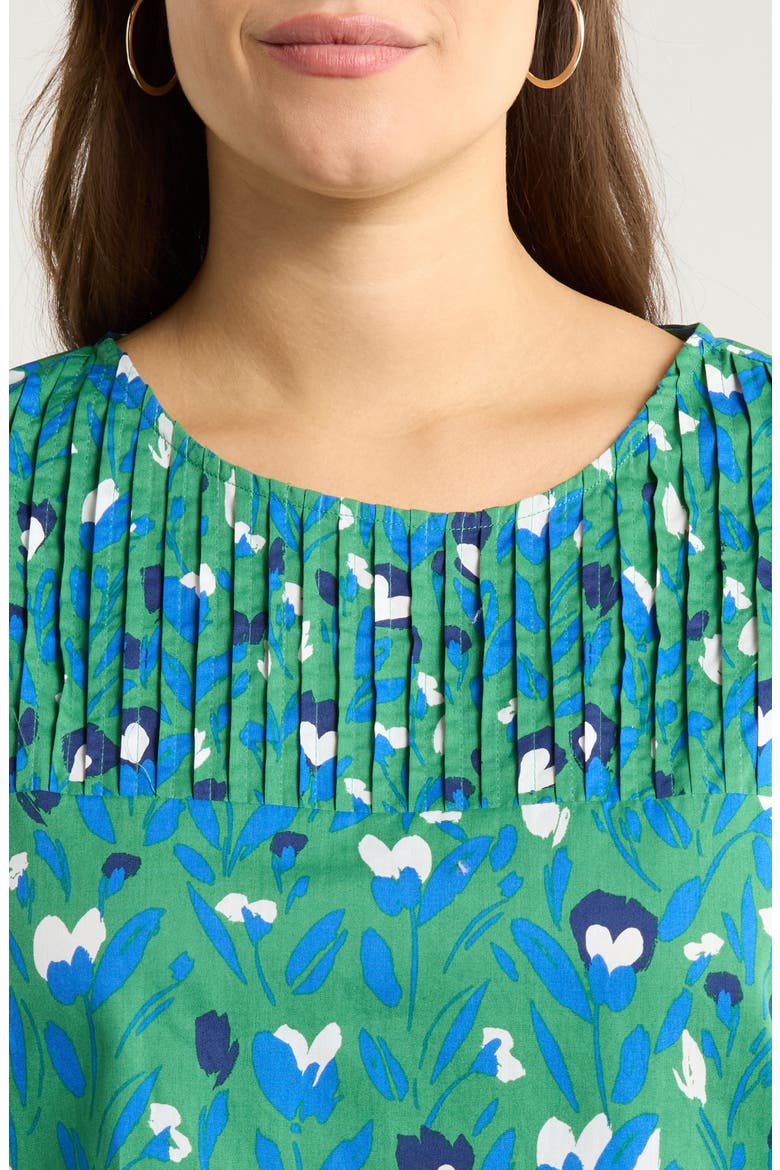 Laury Floral Print Cap Sleeve Shirt, Alternate, color, KELLY-MULTI