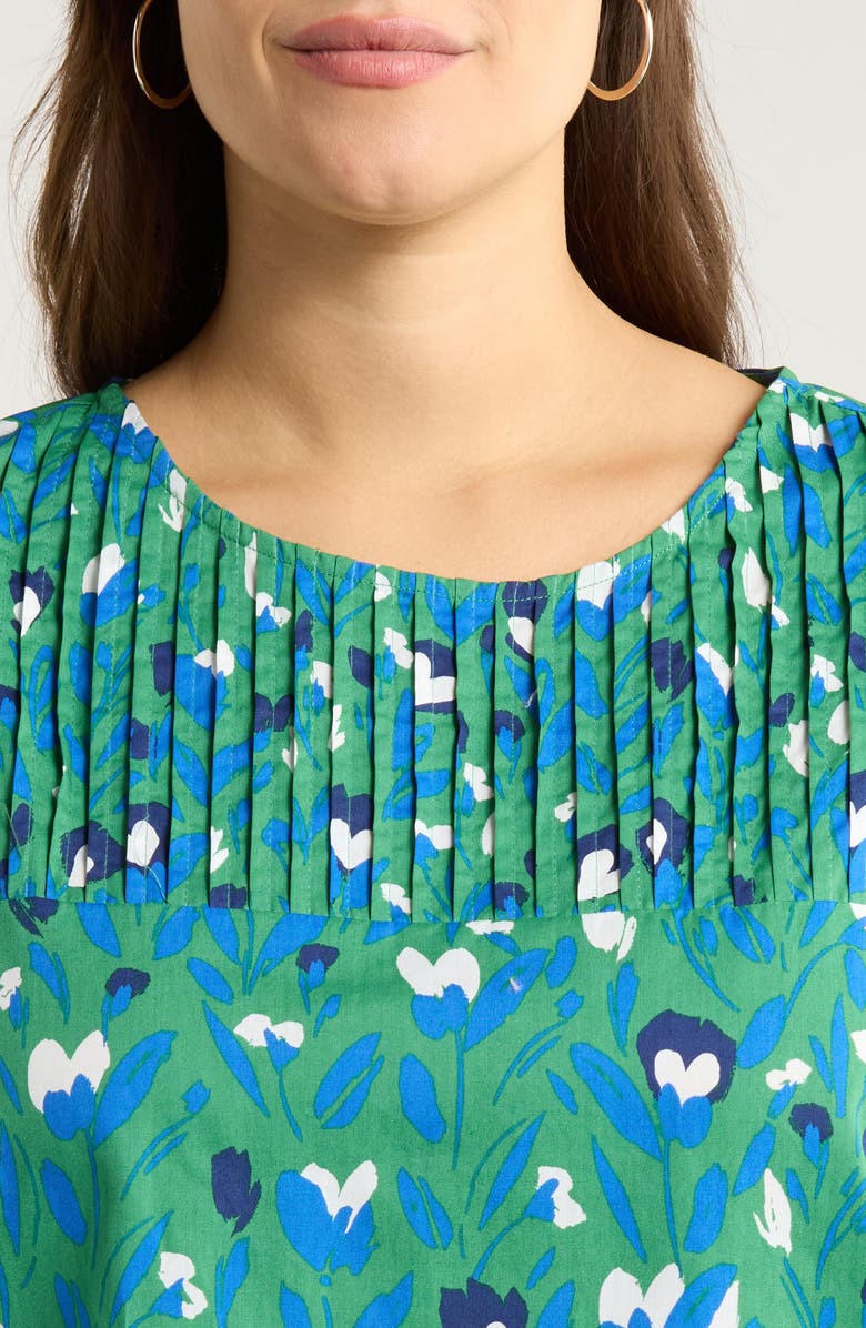 SUGARLIPS Laury Floral Print Cap Sleeve Shirt, Alternate, color, Kelly-Multi