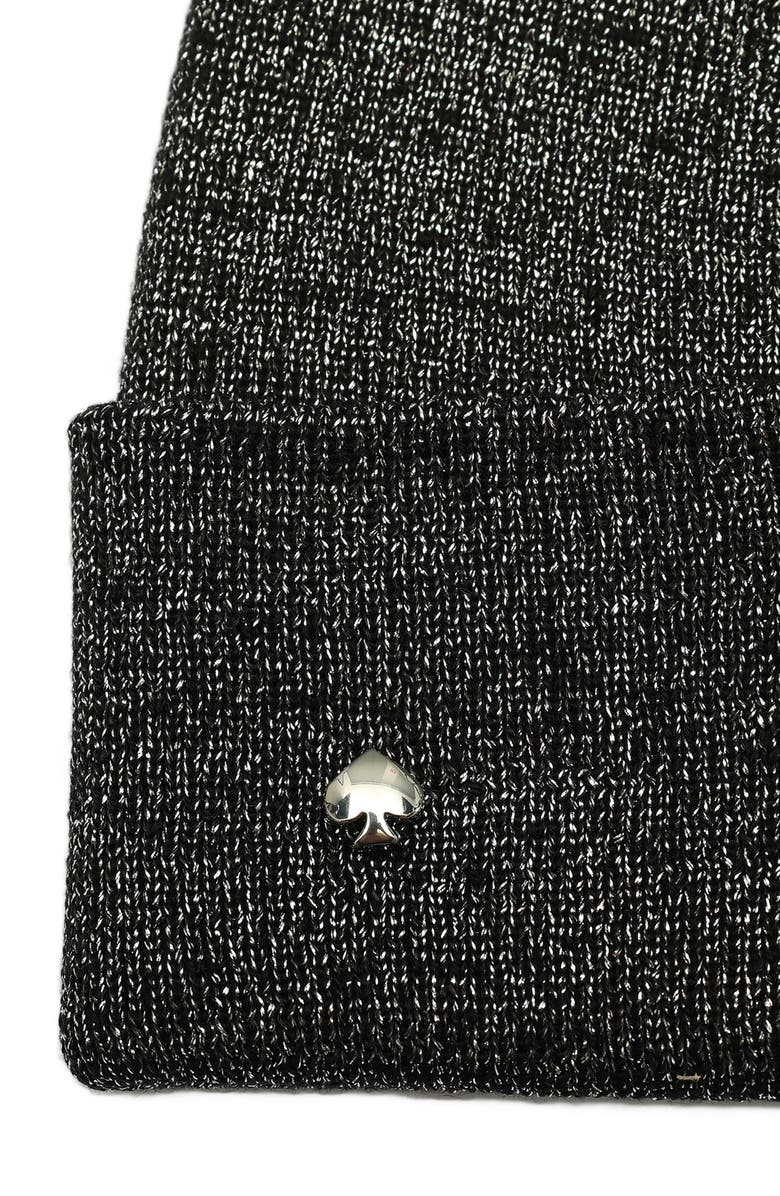 Kate Spade New York metallic beanie, Alternate, color, Black