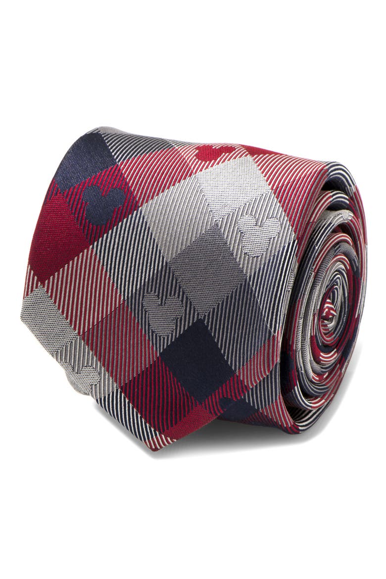 Plaid Mickey Mouse Silk Tie, Alternate, color, MULTI