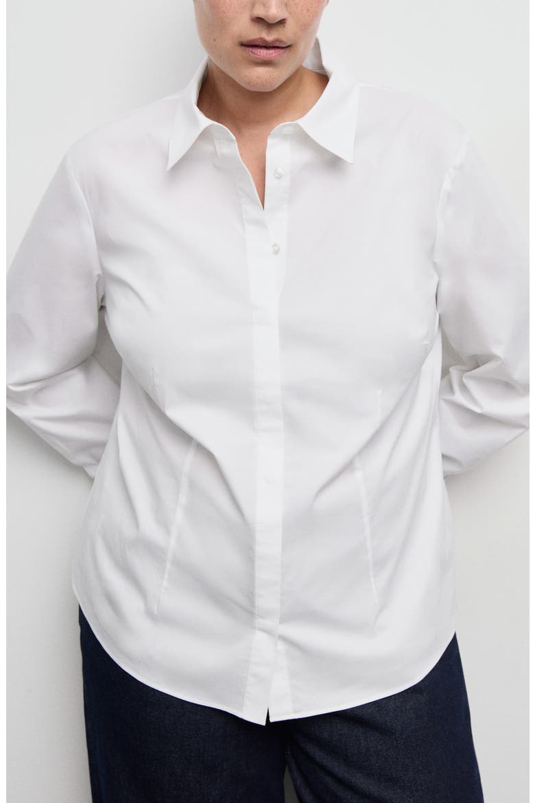 Slim Fit Poplin Shirt, Main, color, WHITE