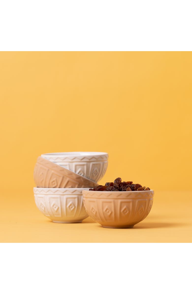 MASON CASH Cane Mini Prep Bowl Set, 4 Durable Stoneware Bowls for Kitchen Prep, Alternate, color, Beige