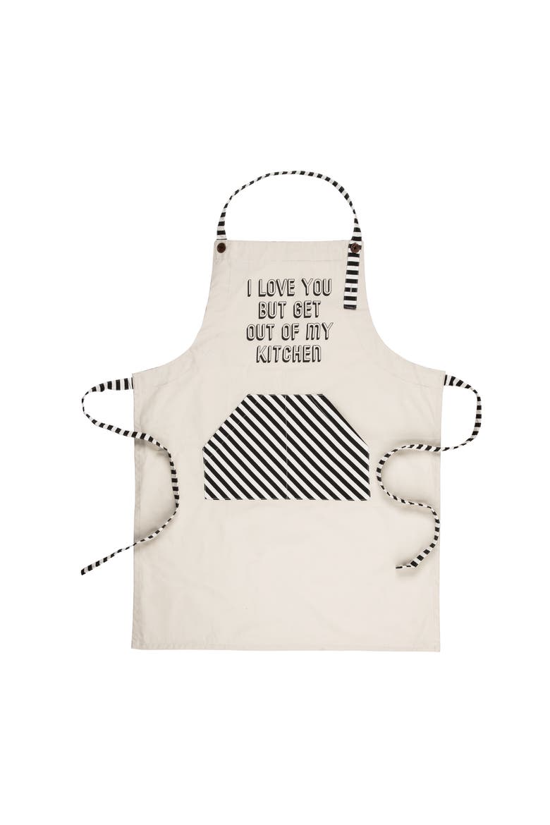 Get Out Of My Kitchen Apron Cotton White, Main, color, White