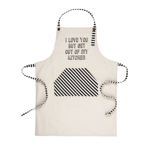 Get Out Of My Kitchen Apron Cotton White