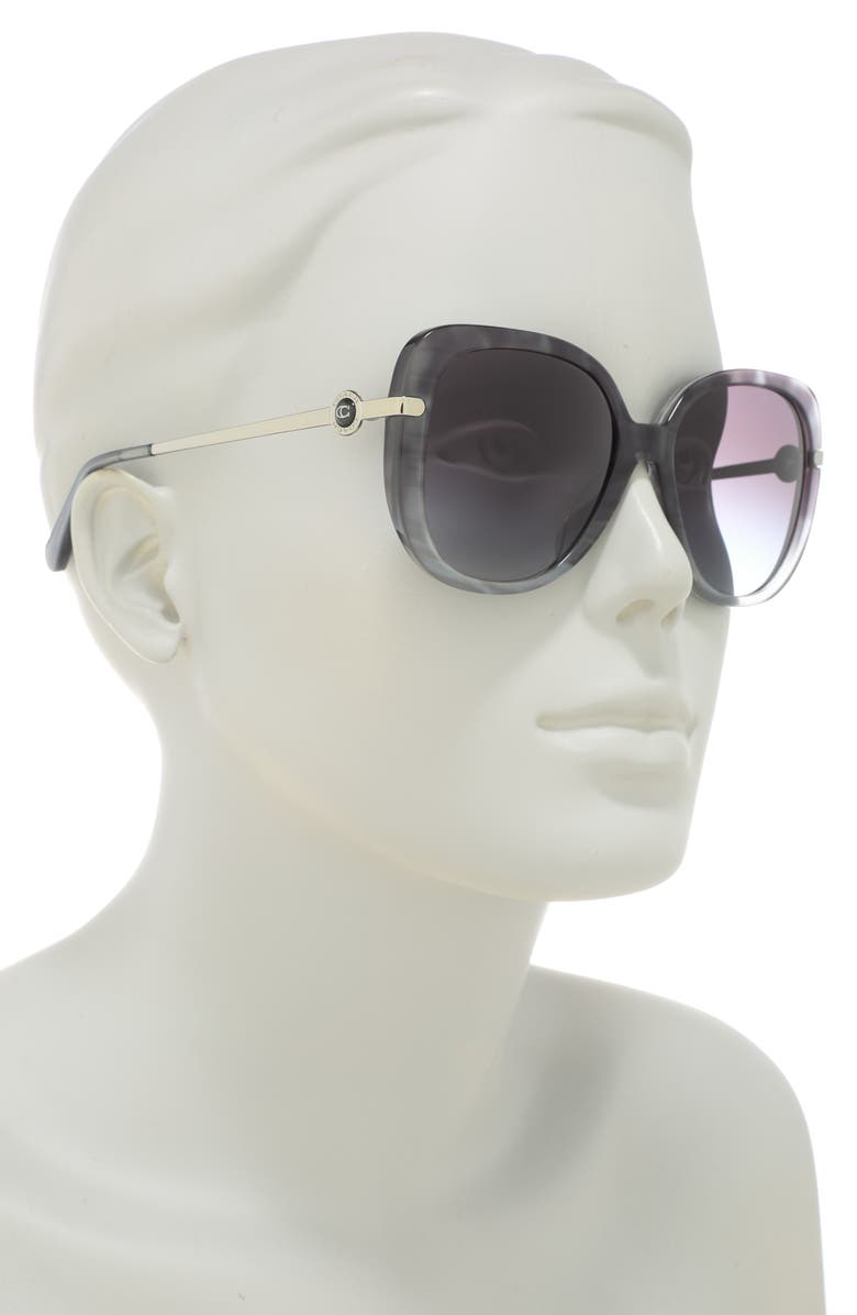 COACH 55mm Gradient Square Sunglasses, Alternate, color, Grey Flash