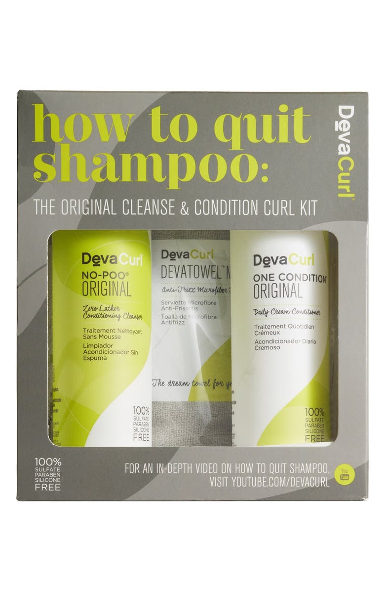 DevaCurl How to Quit Shampoo The Cleanse & Condition Curl Kit, Main, color, 