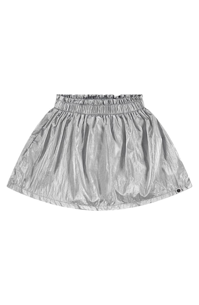 Stains and Stories by Babyface Cinched Foil Skirt, Main, color, Shiny Silver