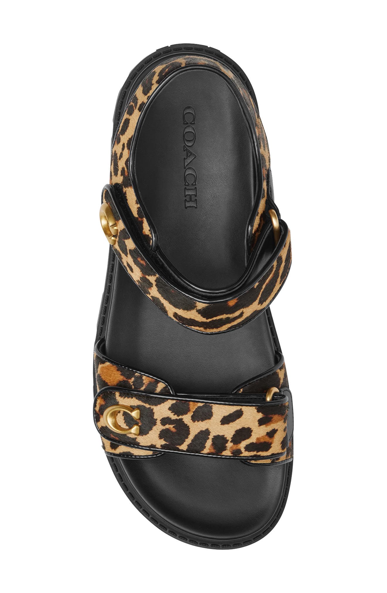 COACH Brynn Genuine Calf Hair Sandal, Alternate, color, Natural Leopard