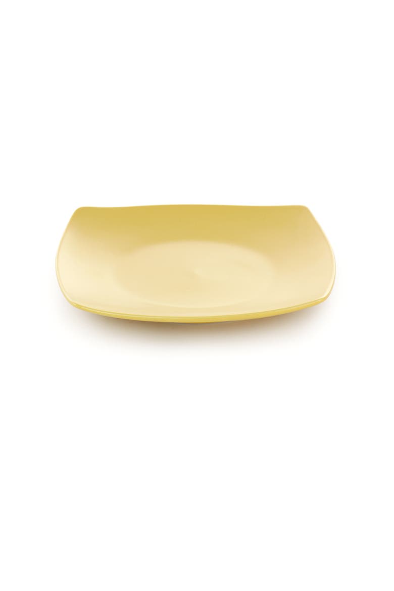 12 Piece Square Fine Ceramic Dinnerware Set, Alternate, color, Yellow