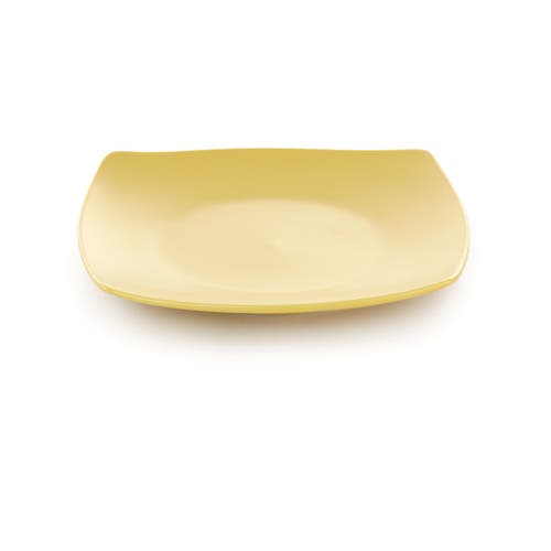 Gibson Home Zen Buffetware 12 Piece Square Fine Ceramic Dinnerware Set In Yellow