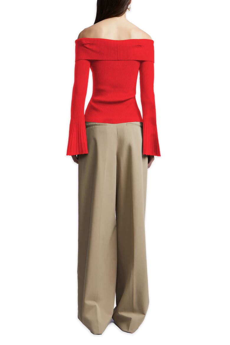 Sierra Off the Shoulder Sweater, Alternate, color, CORAL