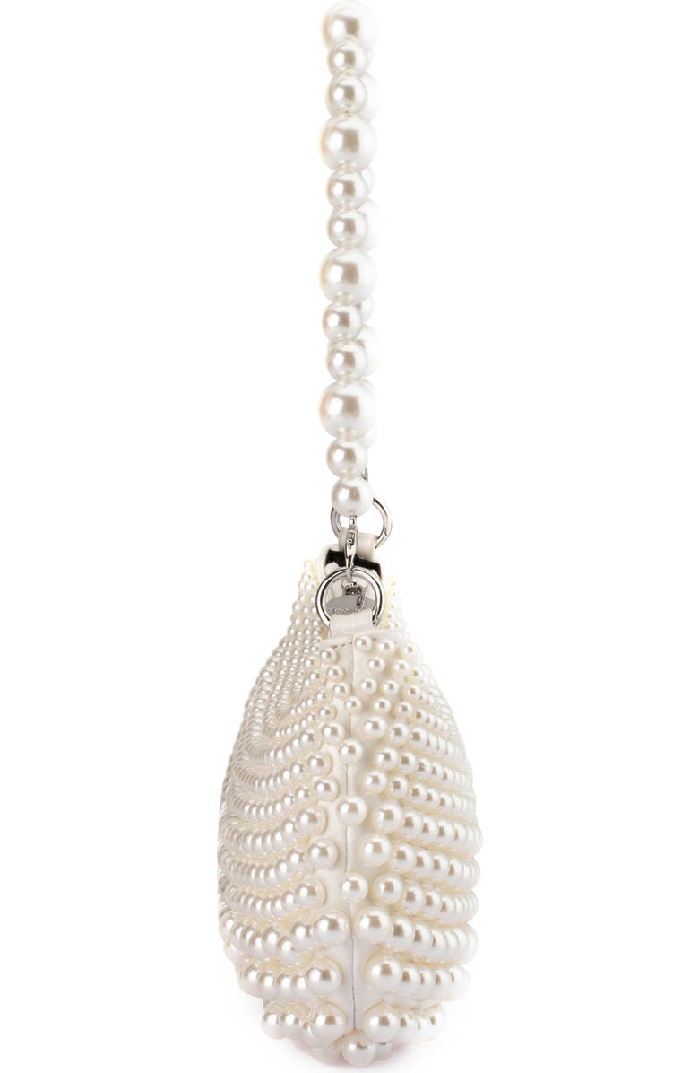 Olga Berg Pia Faux Pearl Croissant Bag, Alternate, color, Pearl