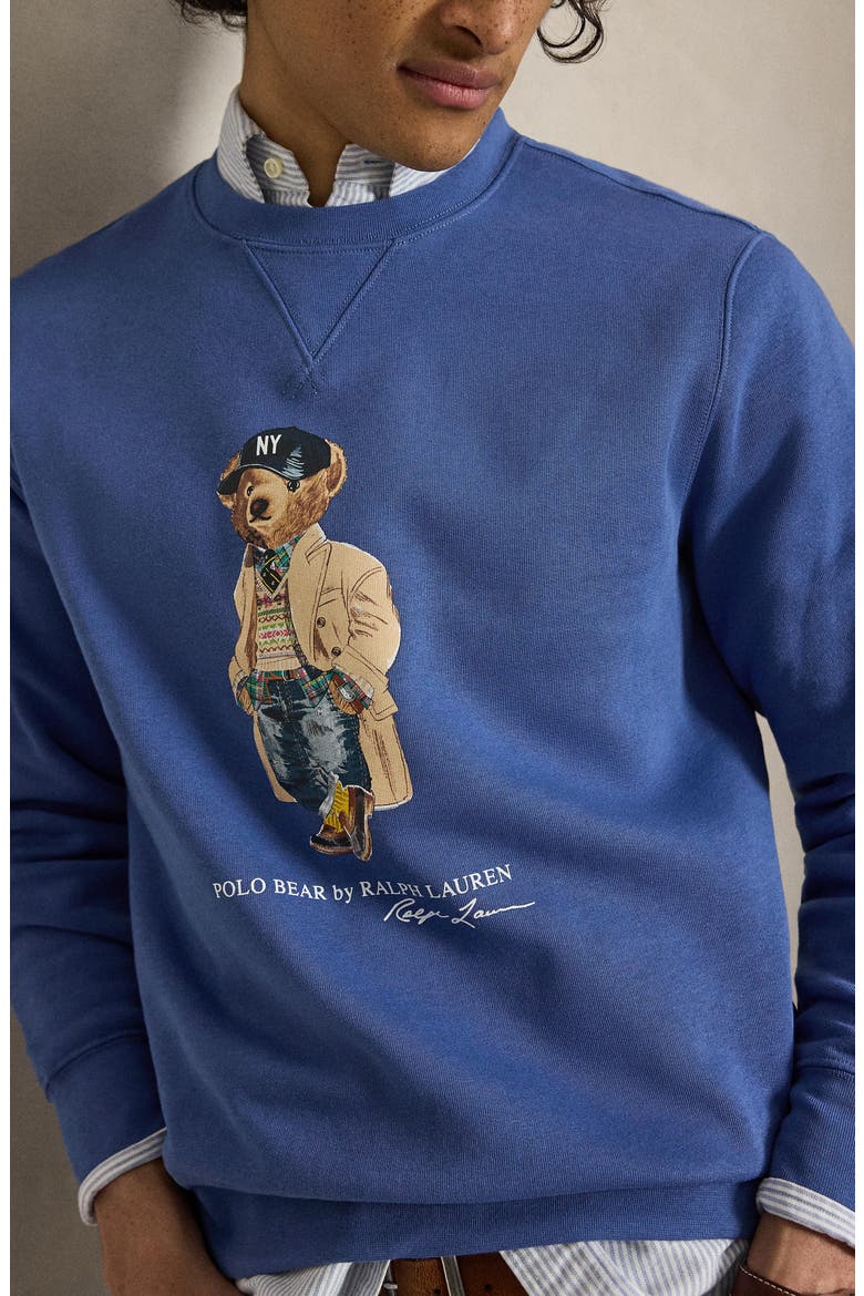 Polo Bear Fleece Crewneck Sweatshirt, Alternate, color, BLUE