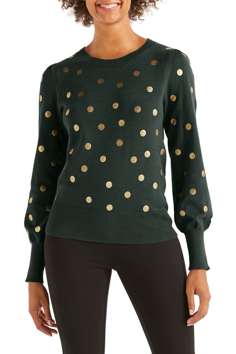 Antonia Crewneck Sweater, Main, color, MIDNIGHT GARDEN