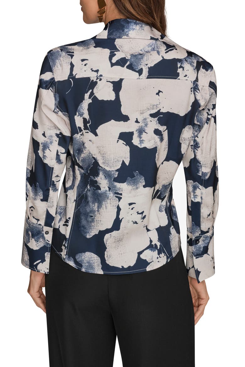 Floral Button-Up Shirt, Alternate, color, DARK NIGHTFALL MULTI
