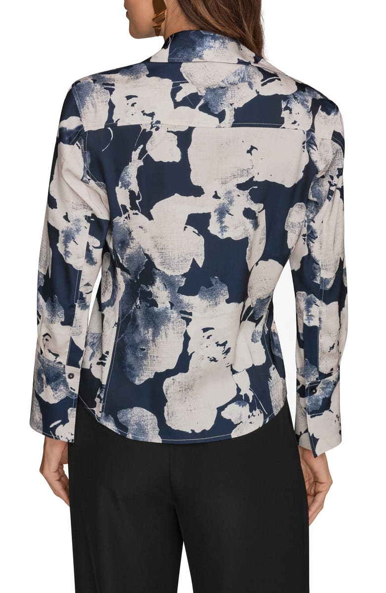 Donna Karan New York Floral Button-Up Shirt, Alternate, color, Dark Nightfall Multi