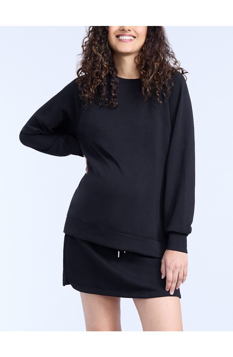 MOTHERHOOD MATERNITY Long Sleeve With Side Slits Scuba Knit Raglan Top, Main, color,