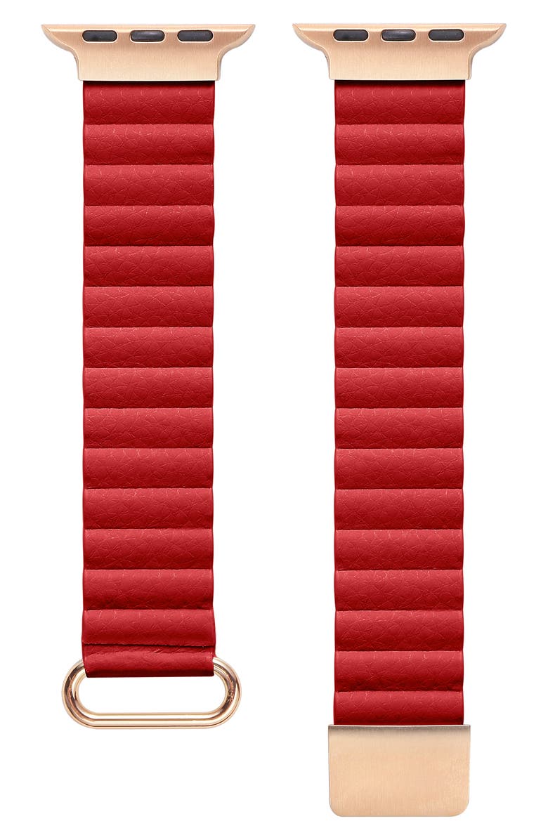 The Posh Tech Dakota 42–49mm Apple Watch<sup>®</sup> Watchband, Main, color, Red