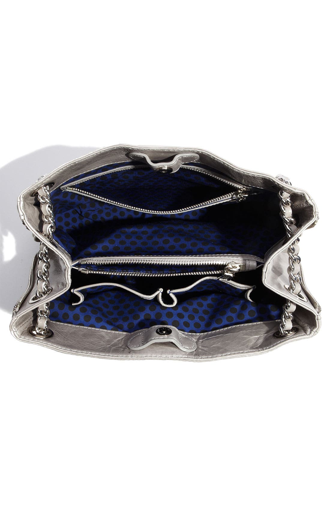 'Swing' Double Chain Leather Shoulder Bag, Alternate, color, PALE GREY