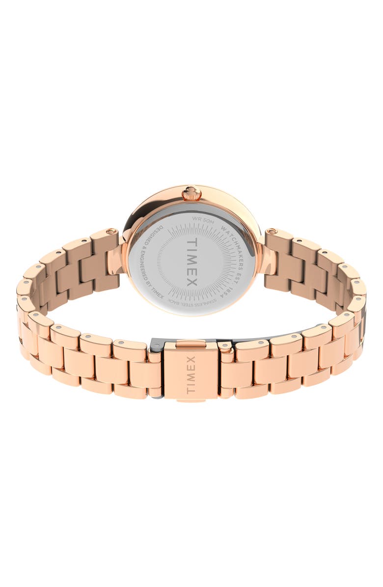 Timex<sup>®</sup> Adorn Crystal Bracelet Watch, 32mm, Alternate, color, Rose Gold/ Blue/ Rose Gold