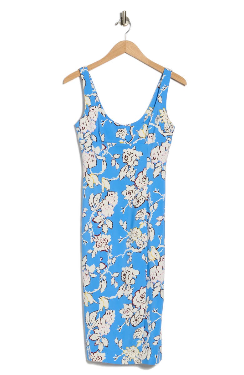 Diane von Furstenberg Socrates Floral Sleeveless Sheath Dress, Main, color, China Vine Medium Blue