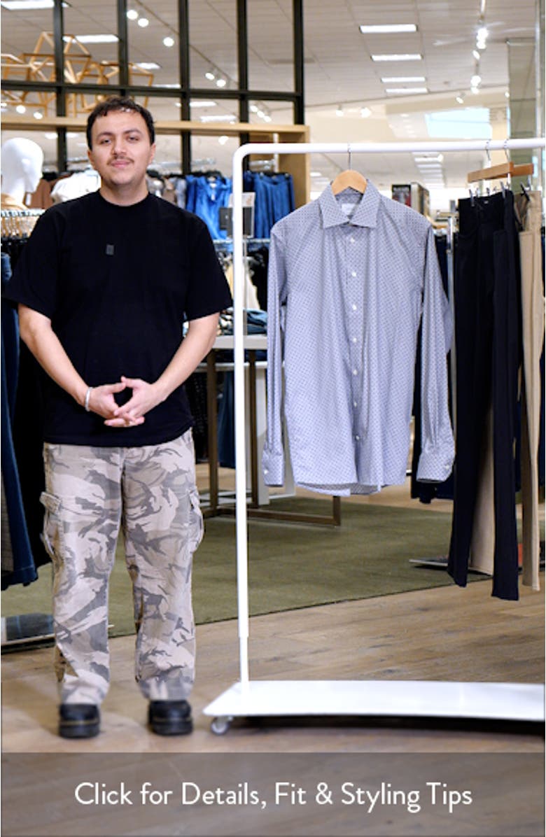 Slim Fit Floral Cotton Dress Shirt, sales video thumbnail