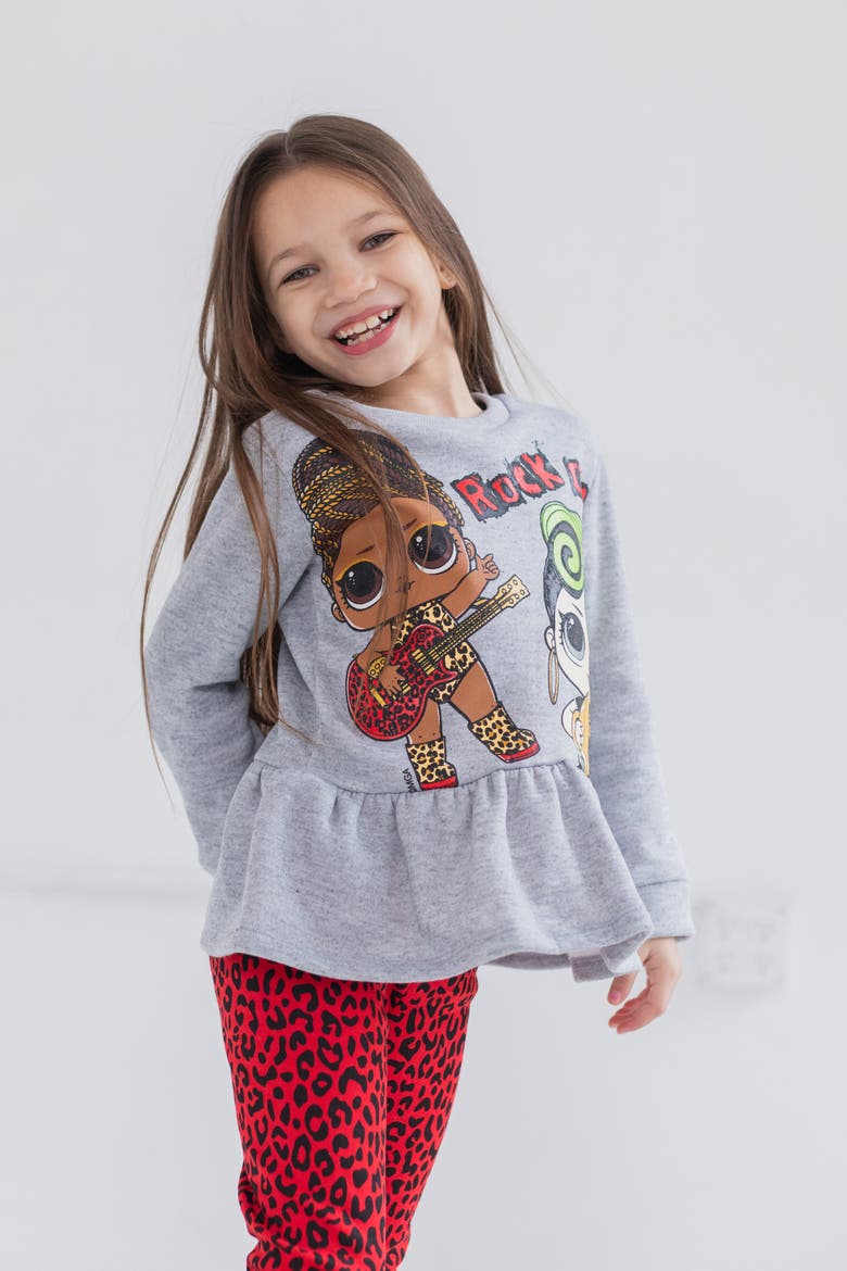 2-Piece Fleece Sweatshirt and Leggings Set, Alternate, color, Grey Fierce Bhaddie