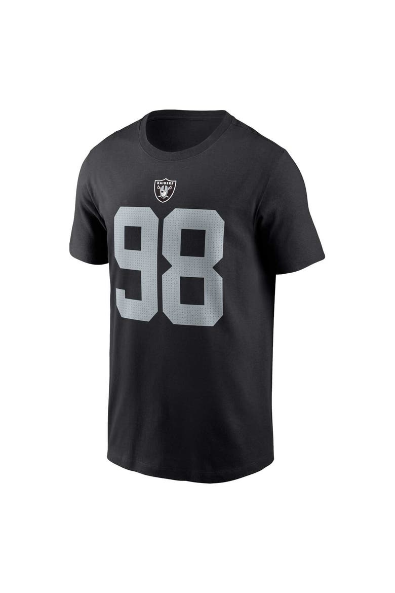 Men's Nike Maxx Crosby Black Las Vegas Raiders Player Name & Number T-Shirt, Alternate, color, Black