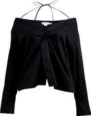 Good American Poplin Off the Shoulder Top