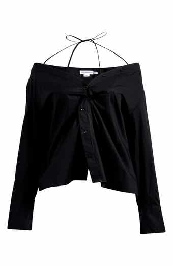 Good American Poplin Off the Shoulder Top