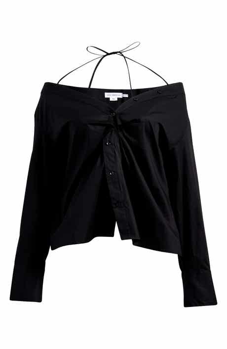 Good American Poplin Off the Shoulder Top