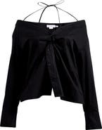 Good American Poplin Off the Shoulder Top