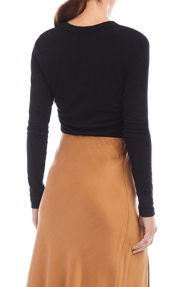 FIFTEEN TWENTY Side Shirred Rib Top, Alternate, color, Black