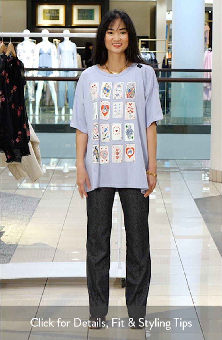 Cards for Dreamers Oversize Cotton Graphic T-Shirt, sales video thumbnail