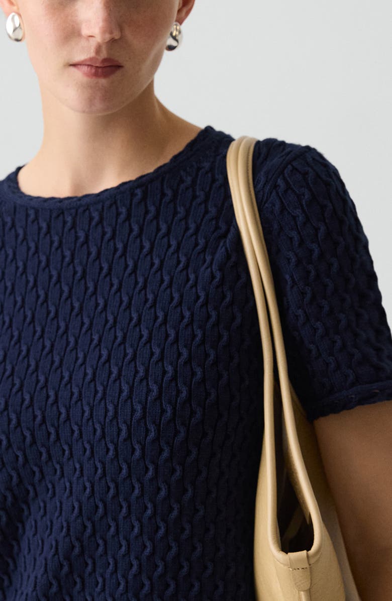 Theory Cable Knit Organic Cotton Top, Alternate, color,