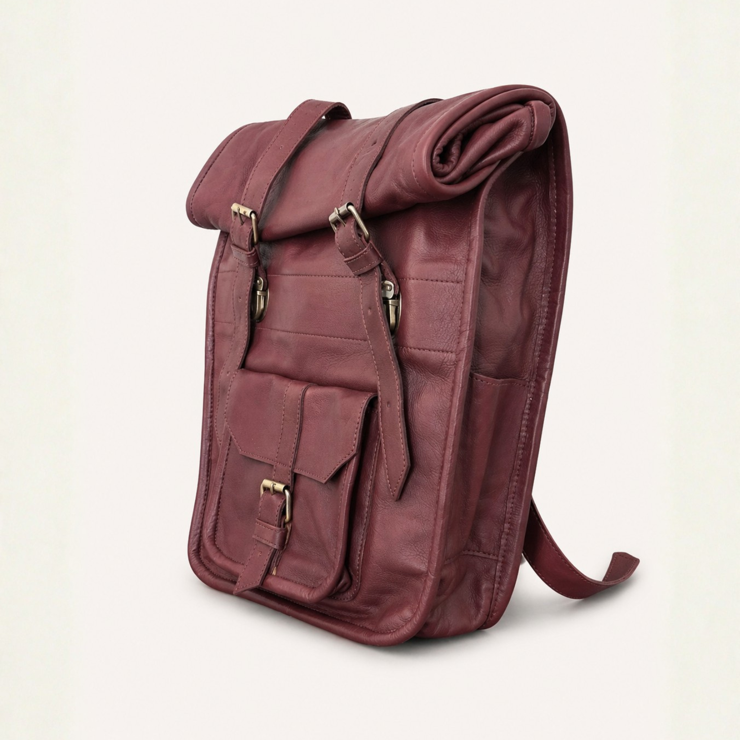 Amasouk Adventurer Leather Rolltop Backpack, Alternate, color, Chestnut