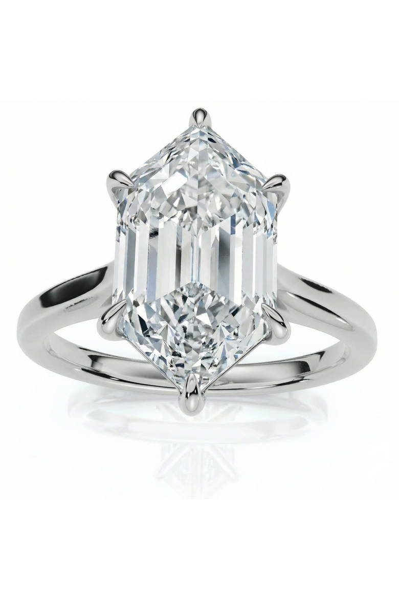 Certified 3Ct Vireo Elongated Hexagon Diamond Engagement Ring 14k Gold Lab Grown, Main, color, 14k White Gold