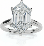 Bliss Diamond Certified 3Ct Vireo Elongated Hexagon Diamond Engagement Ring 14k Gold Lab Grown