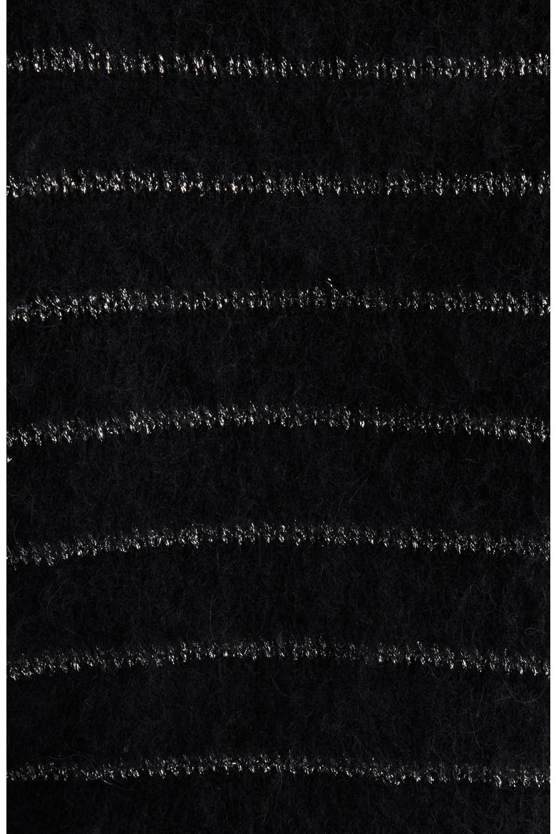 Seona Metallic Stripe Cardigan, Alternate, color, BLACK/ SILVER