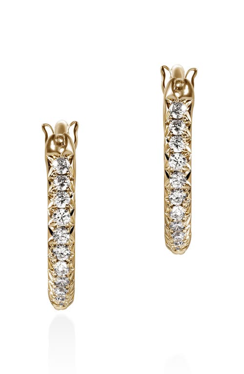 John Hardy Jh Essentials Pavé Hoop Earrings, Sterling Silver, Diamonds, 13mm In Gold